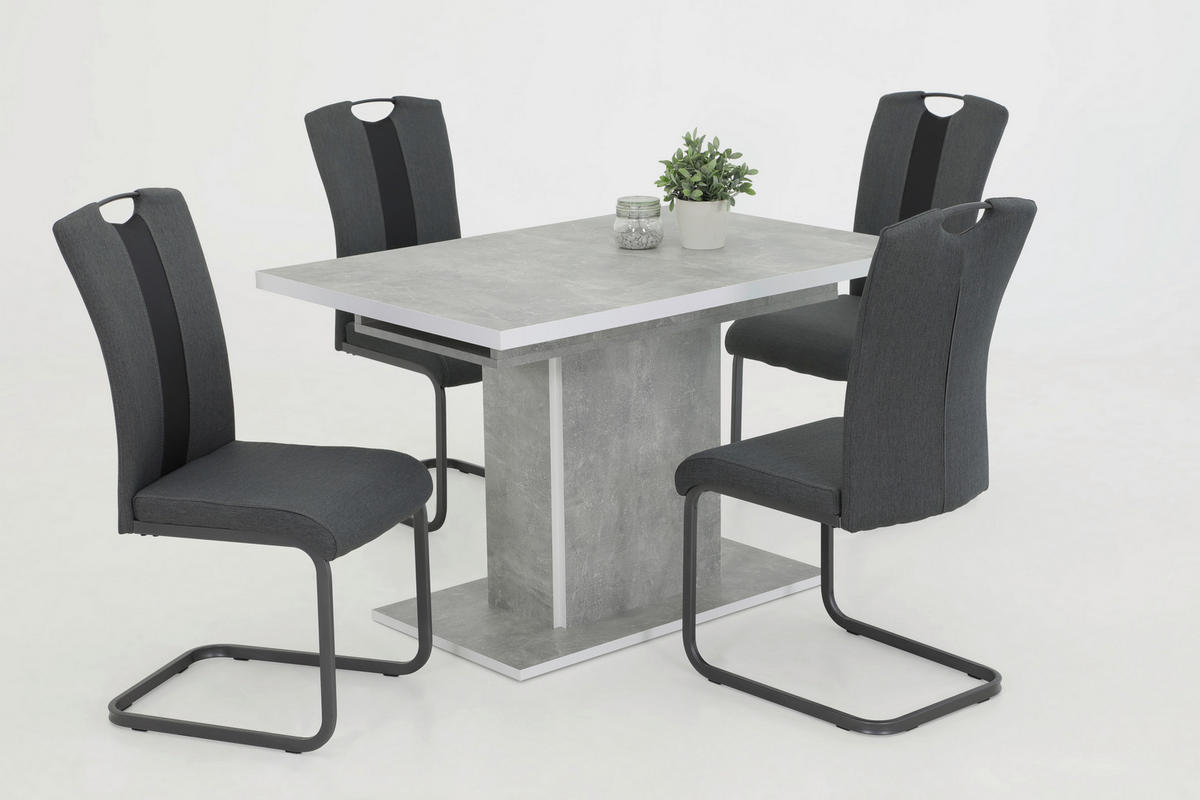 Essgruppe Donau I Beton Holzwerkstoff B/H/T: ca. 160x76x80 cm Donau I - Beton (160,00/76,00/80,00cm) - Hela