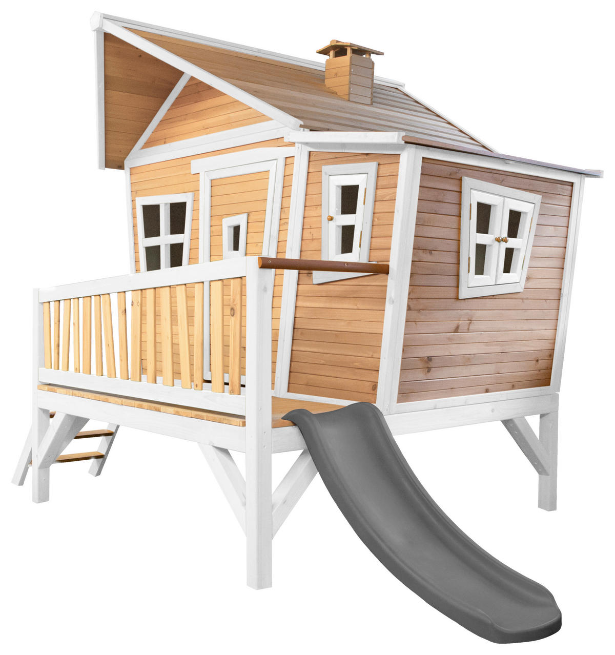 AXI Spielhaus Emma braun B/H/L: ca. 349x227x193 cm Emma - braun/weiß (193,00/349,00/227,00cm) - AXI