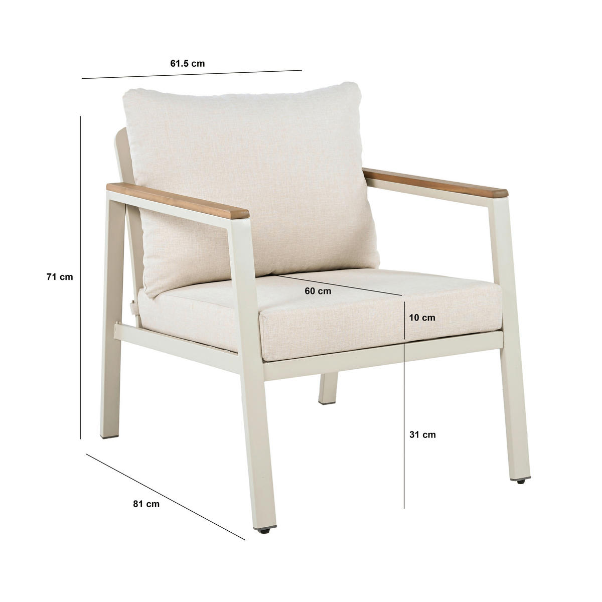 POCOline Gartensitzgruppe Avignon creme Stahl Avignon - beige/creme - POCOline