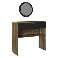 Konsolentisch Luis walnuss Nachbildung schwarz Spanplatte B/H/T: ca. 90x90x35,5 cm Luis - schwarz/walnuss (90,00/90,00/35,50cm) - moebel17