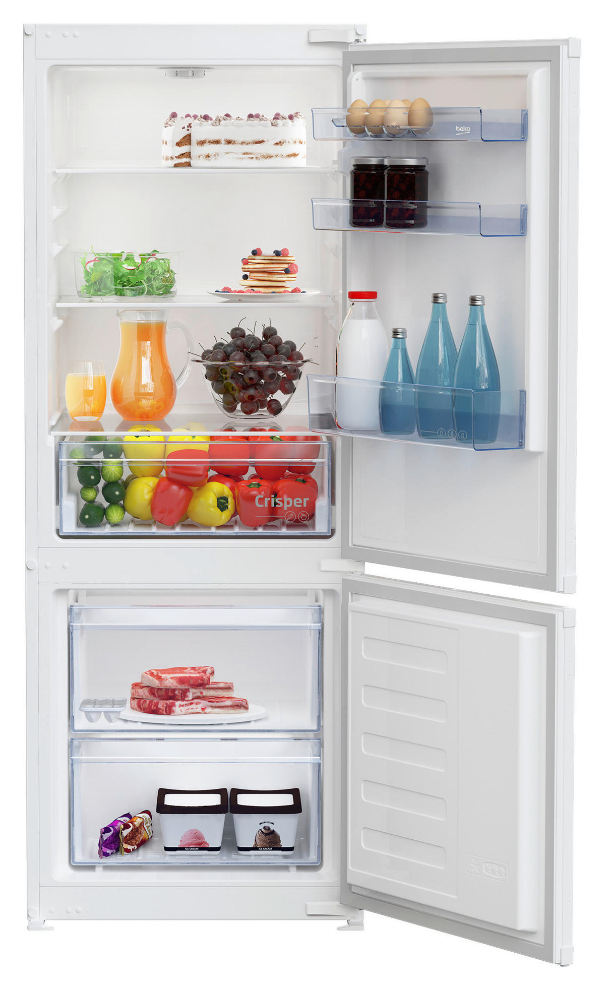 beko Kühl-/Gefrierkombination BCSA240K4SN weiß B/H/T: ca. 54x144x54,5 cm BCSA240K4SN - weiß (54,00/144,00/54,50cm) - Beko
