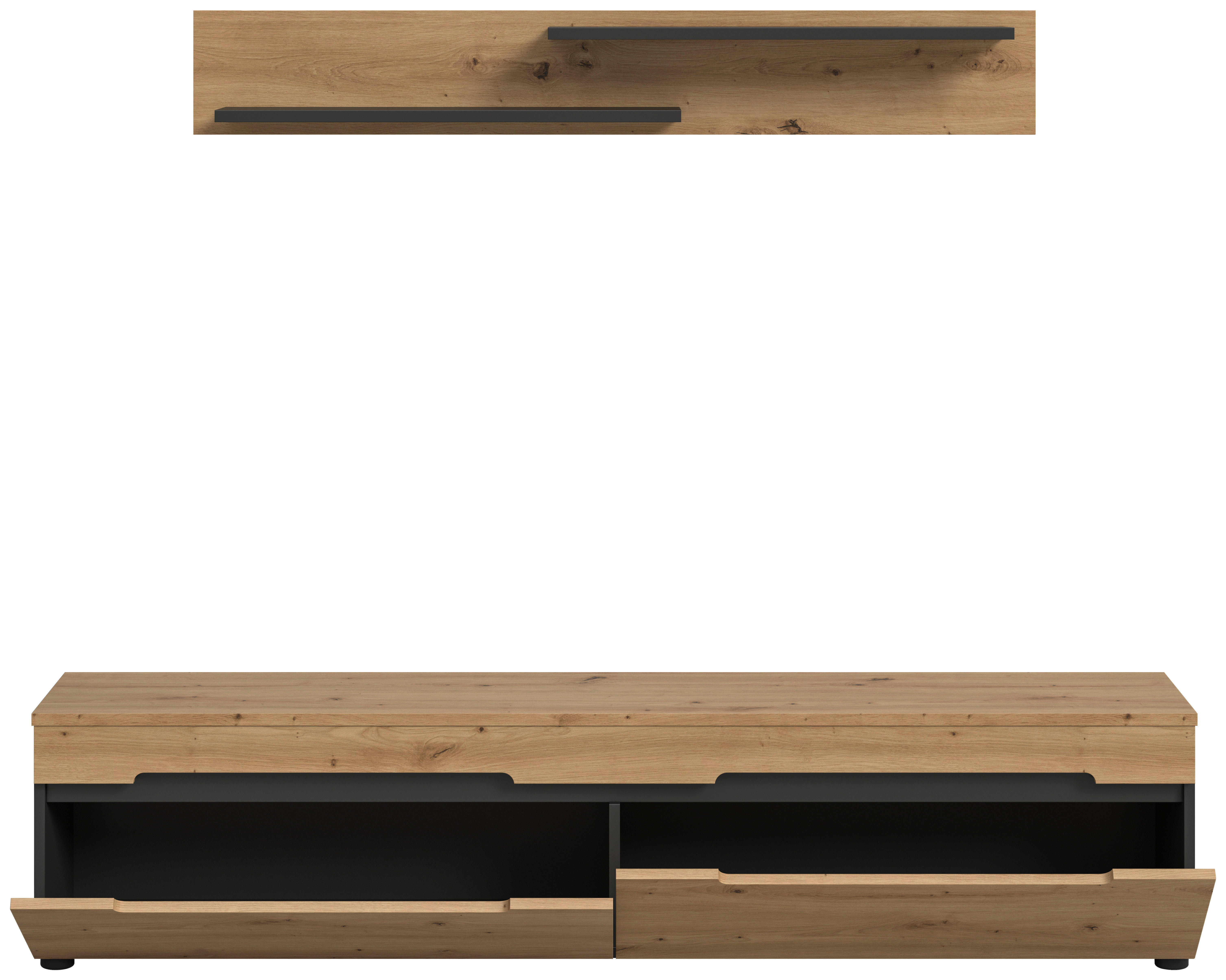 TV-Kommode Canu basaltgrau Nachbildung Artisan Oak Nachbildung B/H/T: ca. 170x38x33 cm Canu - basaltgrau (170,00/38,00/33,00cm) - xonox.home