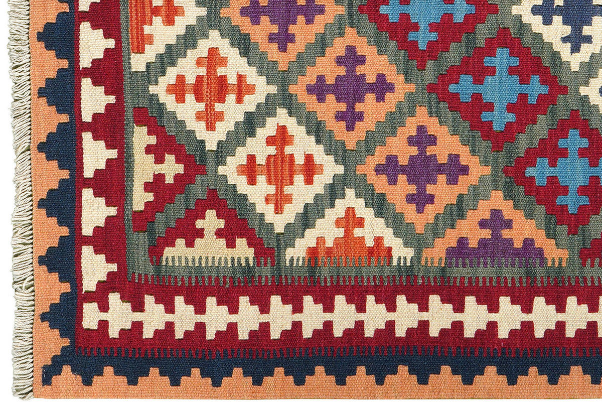 PersaTepp Teppich Kelim Gashgai grün B/H/L: ca. 104x1x150 cm Kelim Gashgai - rot/grün (150,00/104,00/1,00cm) - PersaTepp