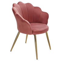 Stuhl rosa gold Stoff Eisen B/H/T: ca. 47,5x80x53 cm Esszimmerstuhl - gold/rosa (47,50/80,00/53,00cm) - Wohnling