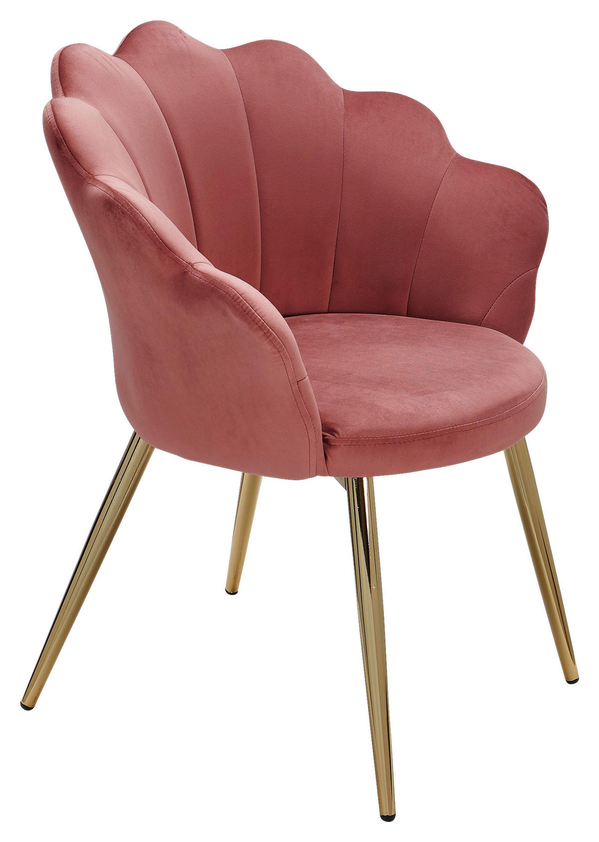 Stuhl rosa gold Stoff Eisen B/H/T: ca. 47,5x80x53 cm Esszimmerstuhl - gold/rosa (47,50/80,00/53,00cm) - Wohnling
