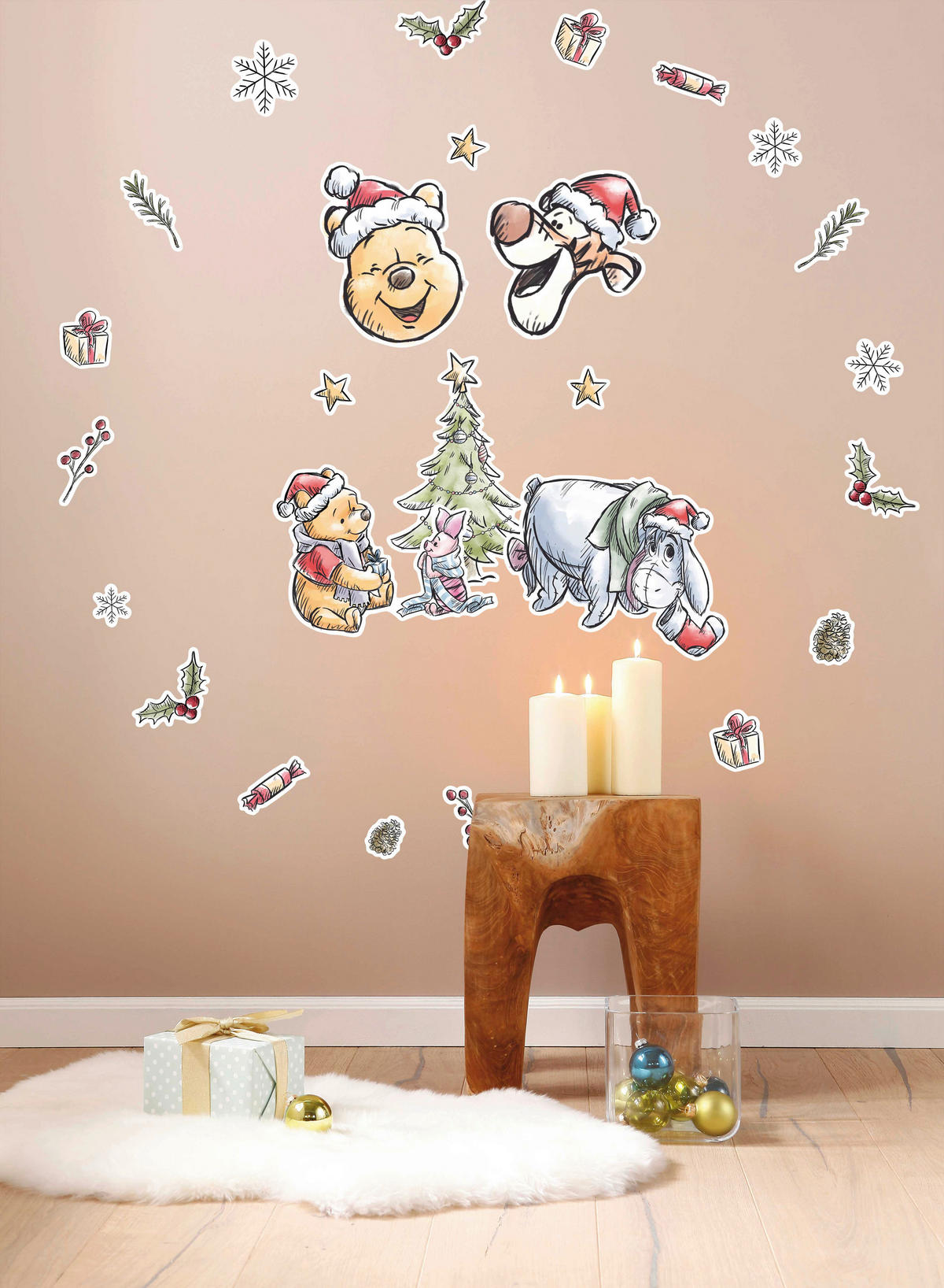 Komar Wandtattoo Winnie Pooh Christmas Disney Winnie Pooh Christmas B/L: ca. 50x70 cm Winnie Pooh Christmas - (50,00/70,00cm) - Komar