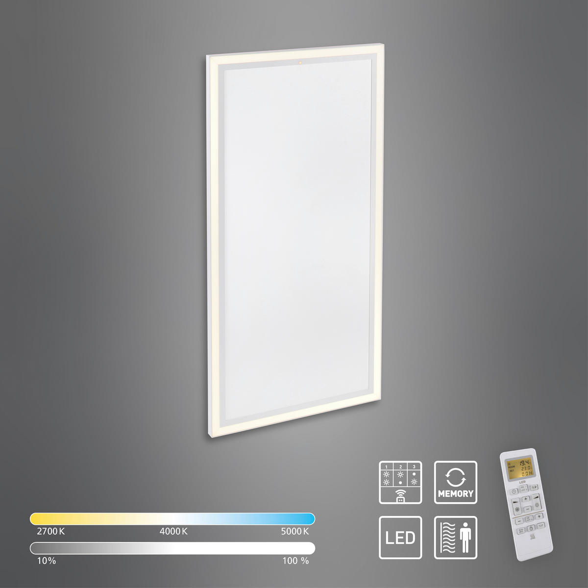 Just Light LED-Deckenleuchte mit Heizfunktion BEROA 18069-16 weiß Kunststoff Metall B/H/T: ca. 60x6,8x120 cm 1 Brennstellen BEROA - weiß (60,00/6,80/120,00cm) - Just Light