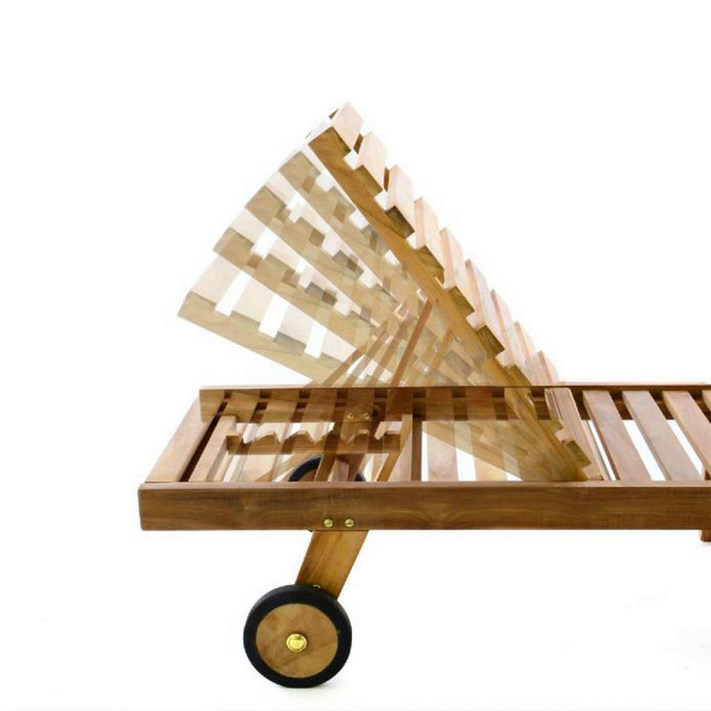 Thumbnail - VCM Gartenliege braun Teakholz B/H/L: ca. 57x34x200 cm