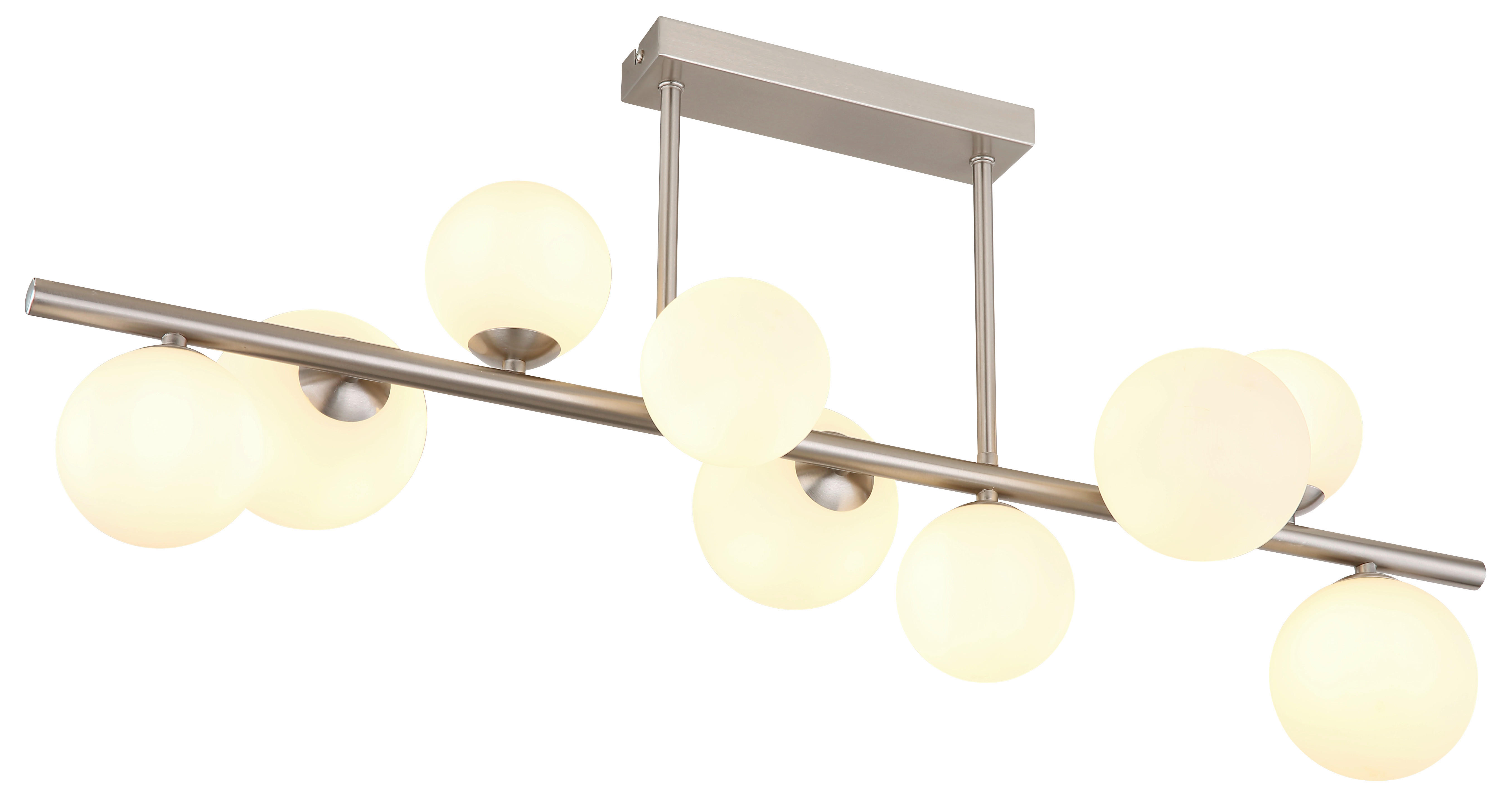 GLOBO Deckenleuchte nickel matt Metall B/H/T: ca. 28x37x87 cm G9 9 Brennstellen RIHA - nickel matt (28,00/37,00/87,00cm) - GLOBO