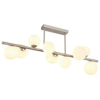 GLOBO Deckenleuchte nickel matt Metall B/H/T: ca. 28x37x87 cm G9 9 Brennstellen RIHA - nickel matt (28,00/37,00/87,00cm) - GLOBO