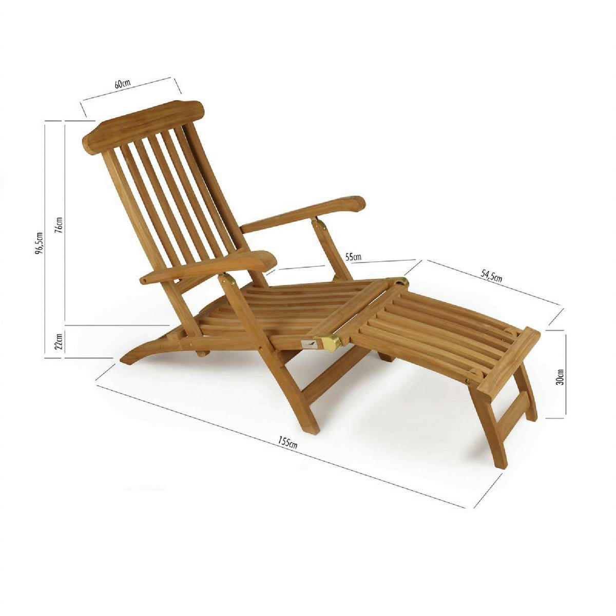 VCM Gartenliege Florentine braun Holz B/H/L: ca. 60x90x160 cm Florentine - braun (160,00/60,00/90,00cm) - VCM