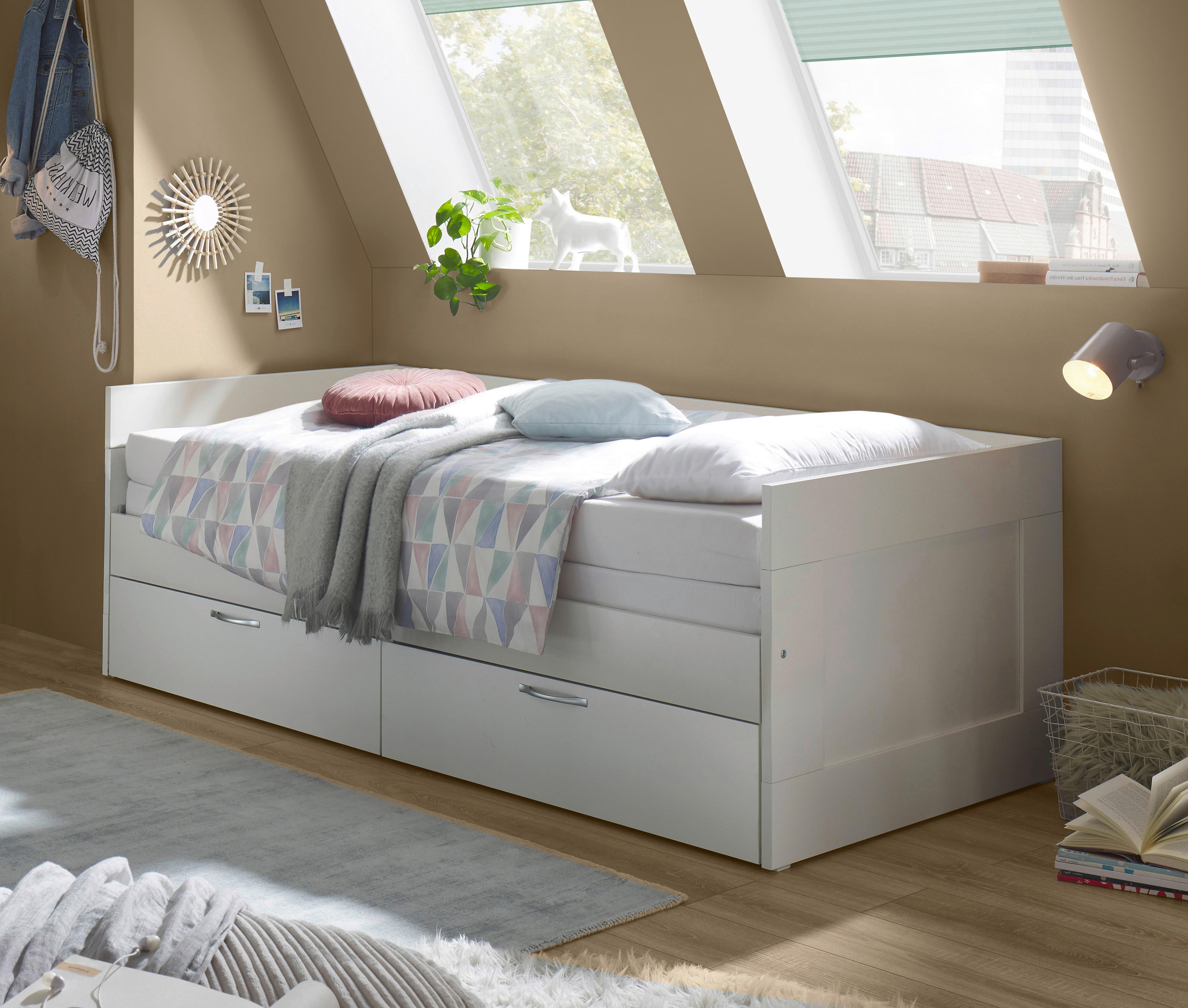 Funktionsbett weiß Liegefläche B/L: ca. 90x200 cm Lombas_Funktionsbett - weiß (204,00/68,00/97,00cm)