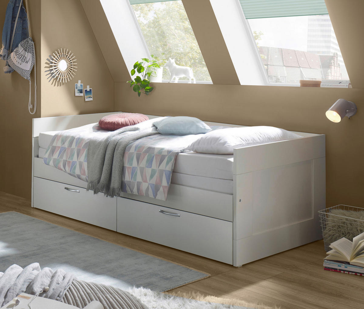 Funktionsbett weiß Liegefläche B/L: ca. 90x200 cm Lombas_Funktionsbett - weiß (204,00/68,00/97,00cm)