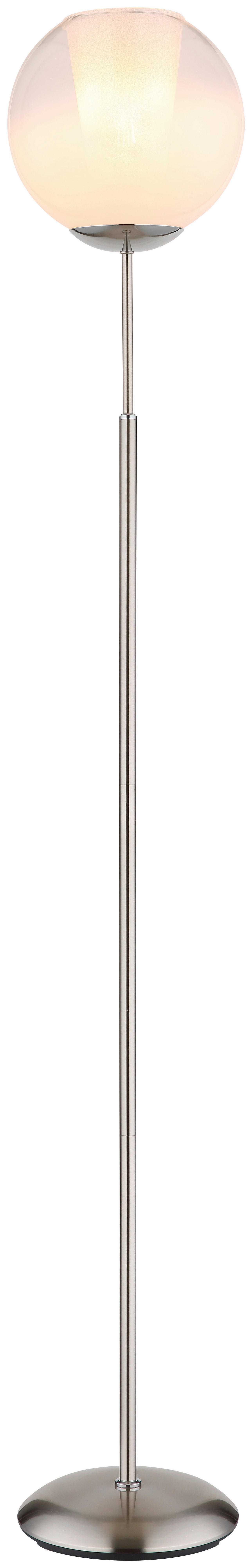 GLOBO Stehleuchte BARRY 15749NS nickel Opal Metall H/D: ca. 154,5x25 cm E27 1 Brennstellen BARRY - nickel/Opal (25,00/154,50cm) - GLOBO