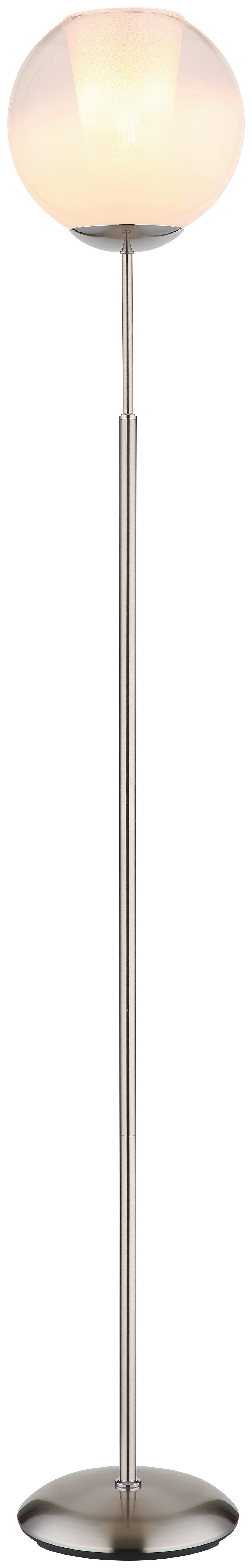 GLOBO Stehleuchte BARRY 15749NS nickel Opal Metall H/D: ca. 154,5x25 cm E27 1 Brennstellen BARRY - nickel/Opal (25,00/154,50cm) - GLOBO
