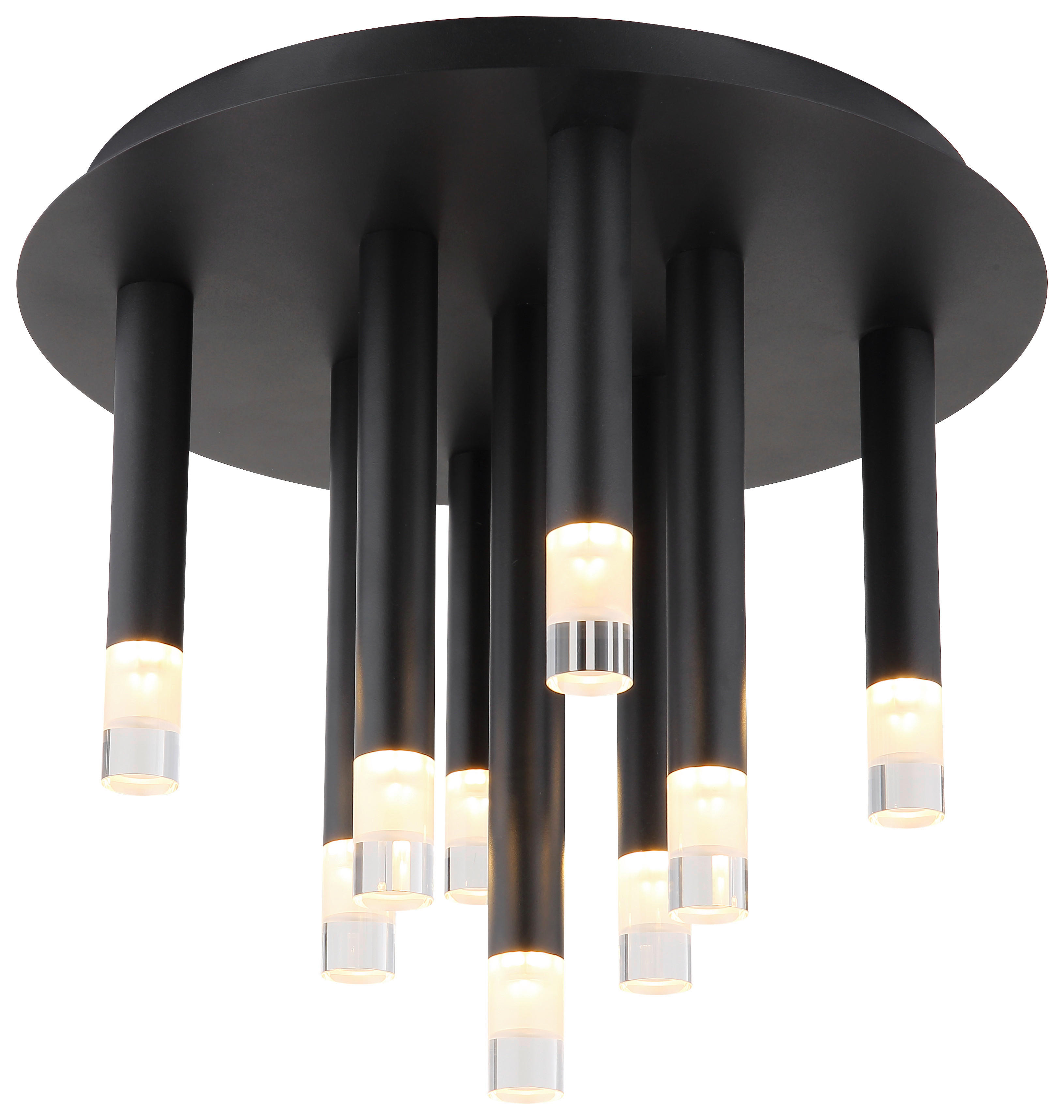 GLOBO LED-Deckenleuchte schwarz Metall H/D: ca. 29,6x34 cm 9 Brennstellen RYAN - schwarz (34,00/29,60cm) - GLOBO