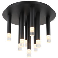 GLOBO LED-Deckenleuchte schwarz Metall H/D: ca. 29,6x34 cm 9 Brennstellen RYAN - schwarz (34,00/29,60cm) - GLOBO