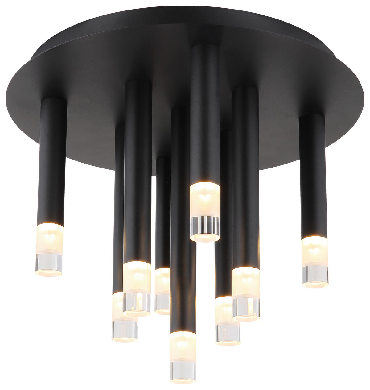 GLOBO LED-Deckenleuchte schwarz Metall H/D: ca. 29,6x34 cm 9 Brennstellen RYAN - schwarz (34,00/29,60cm) - GLOBO