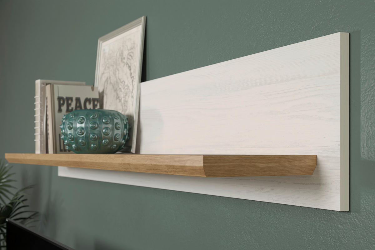 Wandboard Shade weiß Pinie Nachbildung Eiche Artisan Nachbildung B/H/T: ca. 146x25x21 cm Shade - Eiche/weiß (146,00/25,00/21,00cm)