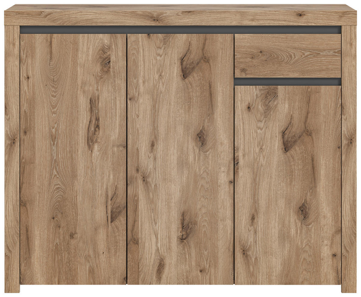 Kommode Woody Nox Oak Nachbildung anthrazit B/H/T: ca. 131x105x37 cm Woody - anthrazit (131,00/105,00/37,00cm)