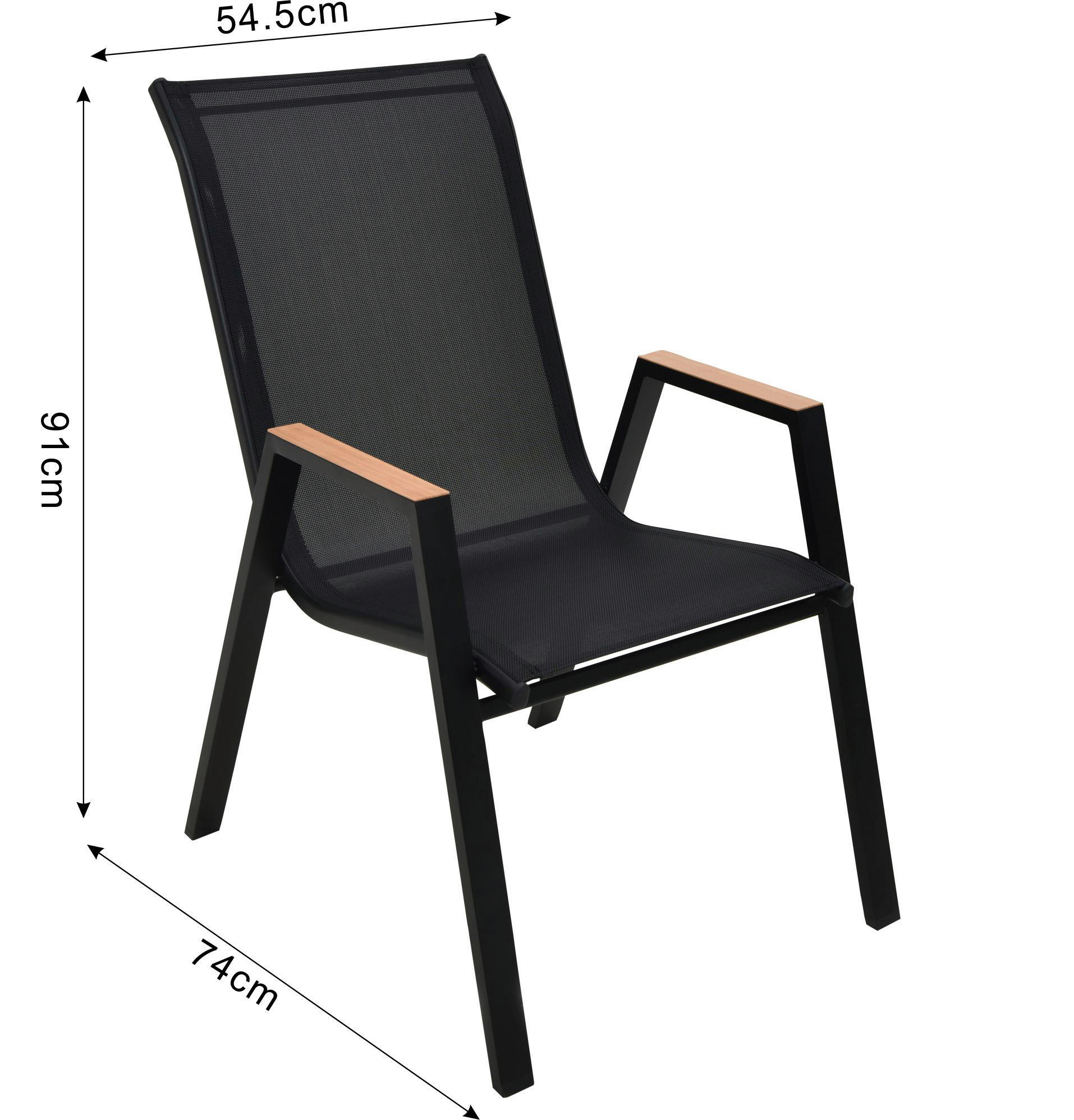 POCOline Stapelstuhl Bari schwarz Stahlrohr B/H/L: ca. 74x91x55 cm Bari - schwarz (55,00/74,00/91,00cm) - POCOline