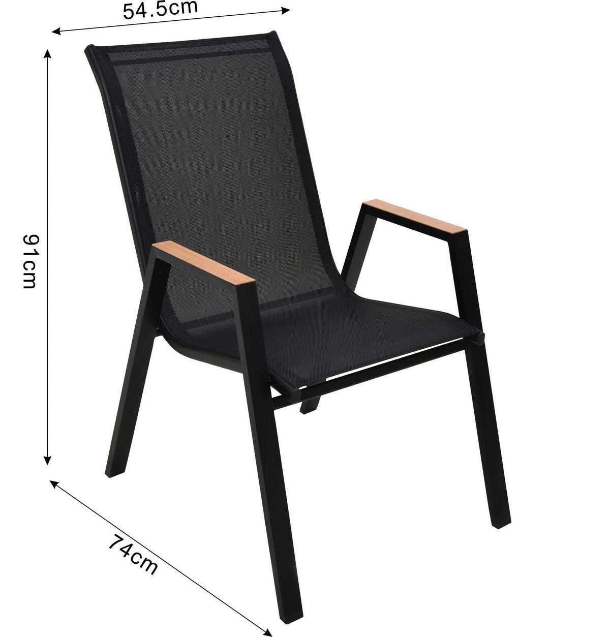 POCOline Stapelstuhl Bari schwarz Stahlrohr B/H/L: ca. 74x91x55 cm Bari - schwarz (55,00/74,00/91,00cm) - POCOline