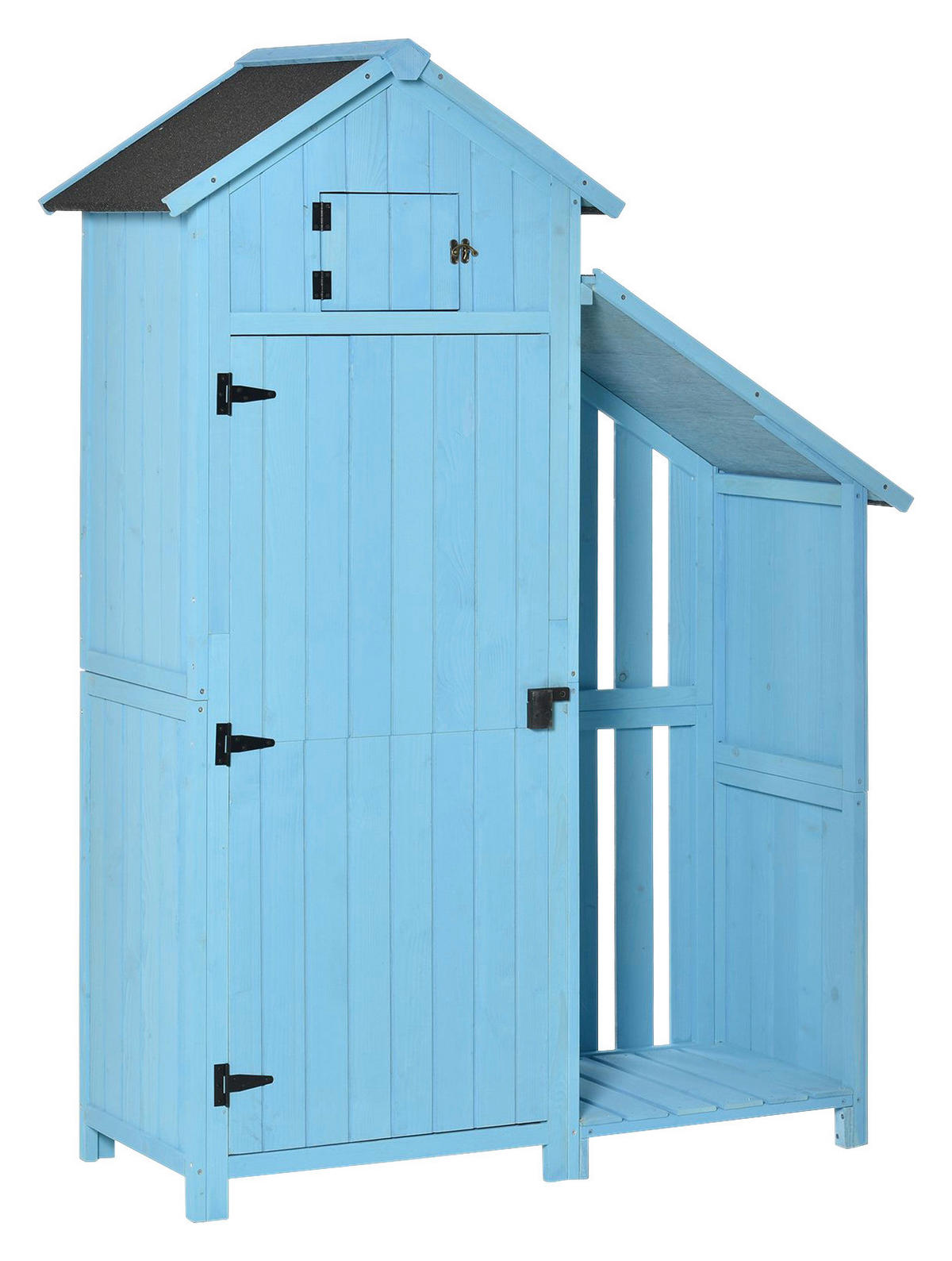 Outsunny Gartenhaus blau B/H/L: ca. 130x180x54,5 cm Gartenhaus - blau (54,50/130,00/180,00cm) - Outsunny