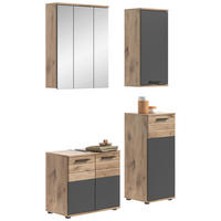 Badezimmer-Set MASON Nox Oak Nachbildung edles Basaltgrau Nachbildung B/H/T: ca. 112x190x34 cm MASON - edles Basaltgrau (112,00/190,00/34,00cm) - xonox.home