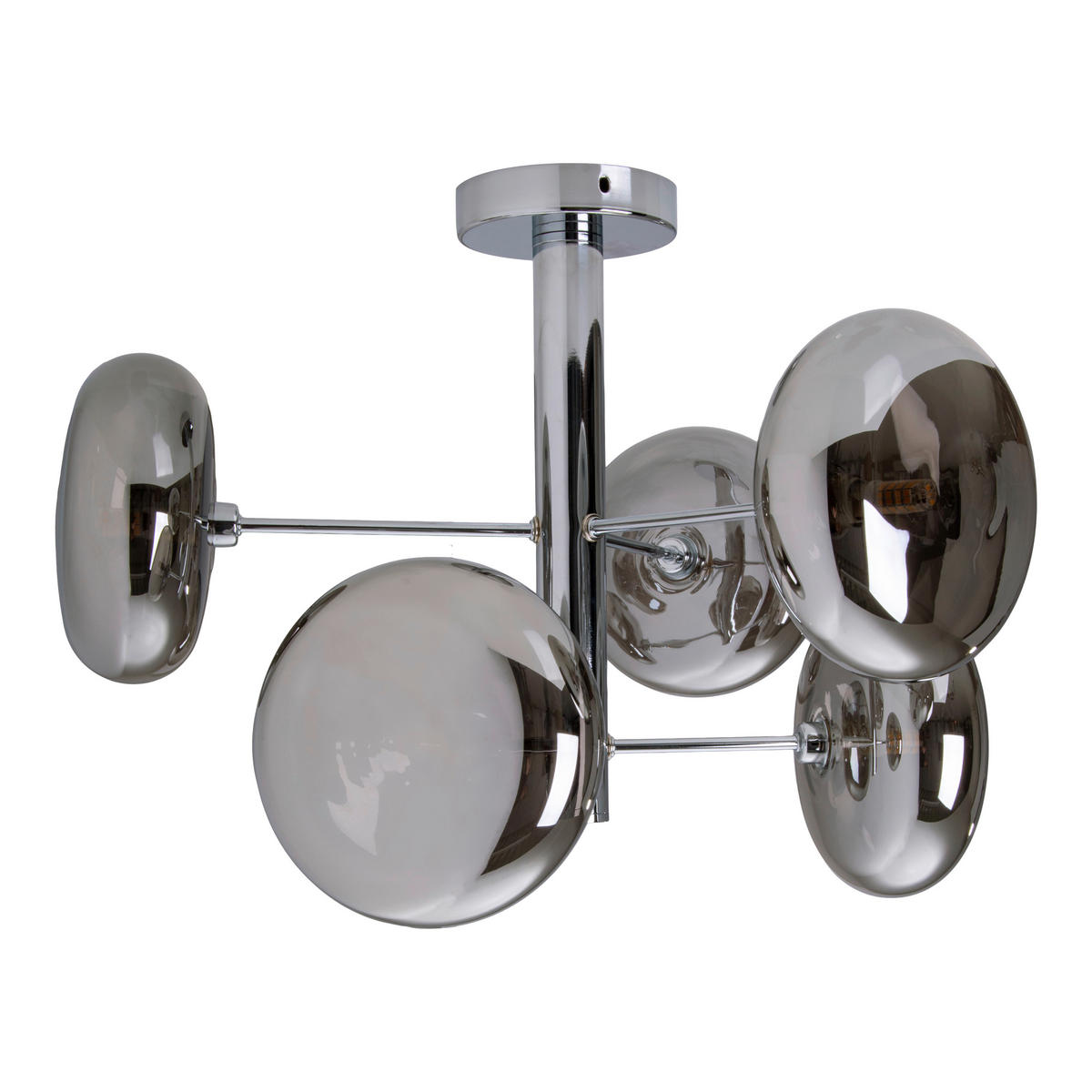 Näve Leuchten Deckenleuchte 1388397 Chrom Glas Metall B/H/T: ca. 53x38x53 cm G9 6 Brennstellen Orion - Chrom (53,00/38,00/53,00cm) - Näve Leuchten