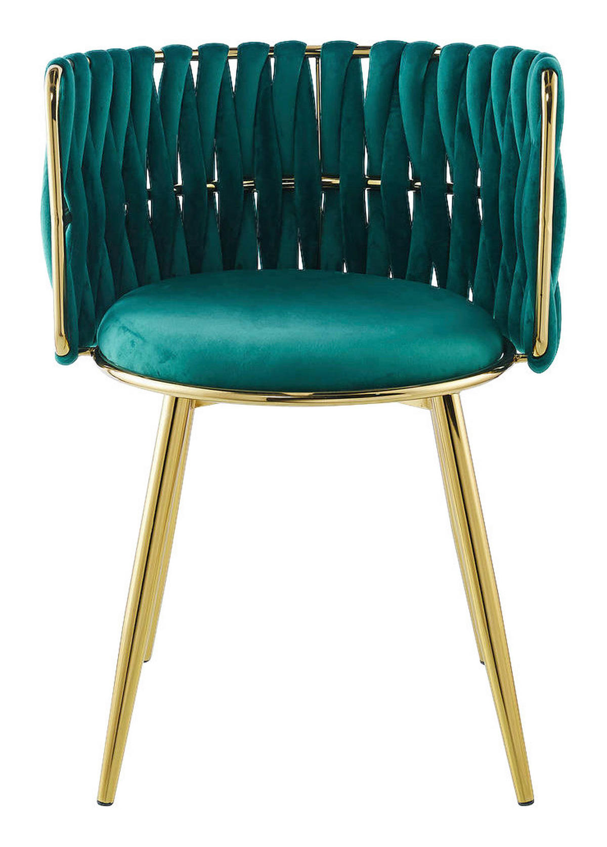 Stuhl Milla 100 2er-Set grün Microfaser B/H/T: ca. 57x80x53 cm Milla 100 2er-Set - gold/grün (57,00/80,00/53,00cm) - 360 Living