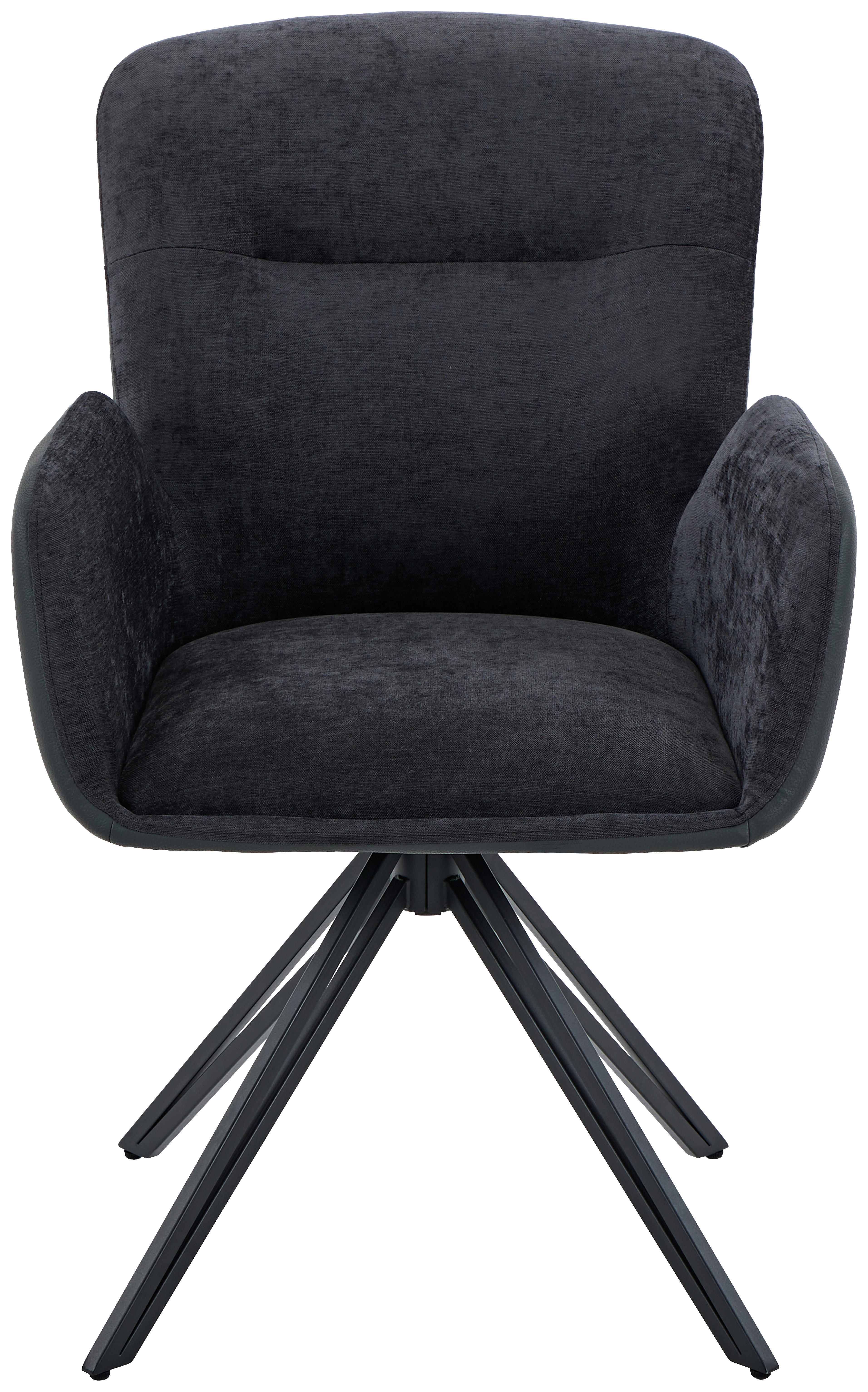 Thumbnail - Drehstuhl Milazzo schwarz Kunstleder Webstoff B/H/T: ca. 60x92x68 cm