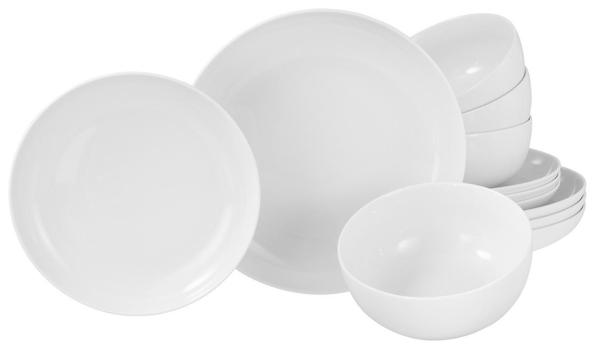 CreaTable Teller-Set Allround Weiss weiß Porzellan Allround Weiss - weiß - CreaTable
