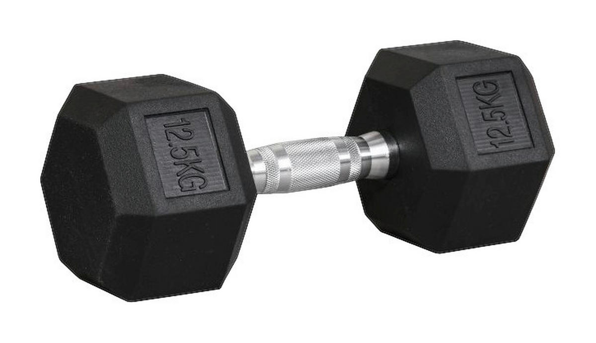 HOMCOM Hantel Gewichtstraining silber Metall B/H/L: ca. 32,6x9,9x14,8 cm Hantel-Gewichtstraining - schwarz/silber (14,80/32,60/9,90cm) - HOMCOM