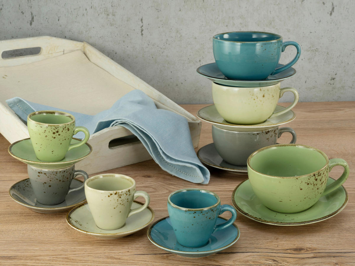 CreaTable Kaffeetassenset Nature Collection BUNT bunt Steinzeug 16 tlg. Nature Collection BUNT - bunt - CreaTable