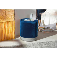 Inter Link Hocker Osane blau MDF Samtoptik B/H/T: ca. 38x43x33 cm Osane - blau (38,00/43,00/33,00cm) - Inter Link