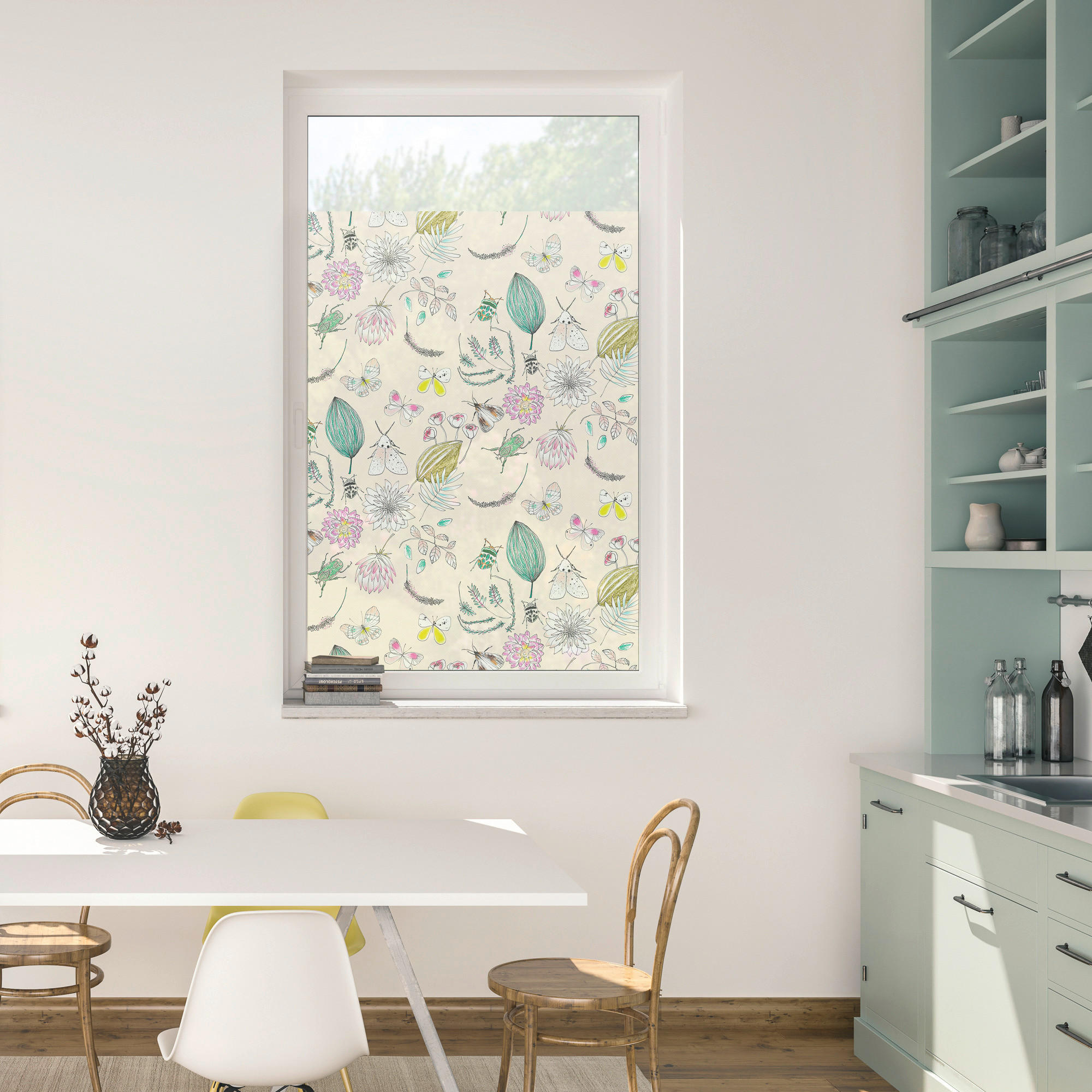 LICHTBLICK Fensterfolie My Bohemian Garden Natur My Bohemian Garden bunt B/L: ca. 50x50 cm My Bohemian Garden - bunt (50,00/50,00cm) - LICHTBLICK