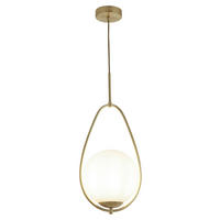 Searchlight Pendelleuchte gold Opal Stahl Glas B/H/D: ca. 23x150x23 cm E27 1 Brennstellen Avalon - gold/Opal (23,00/150,00cm) - Searchlight