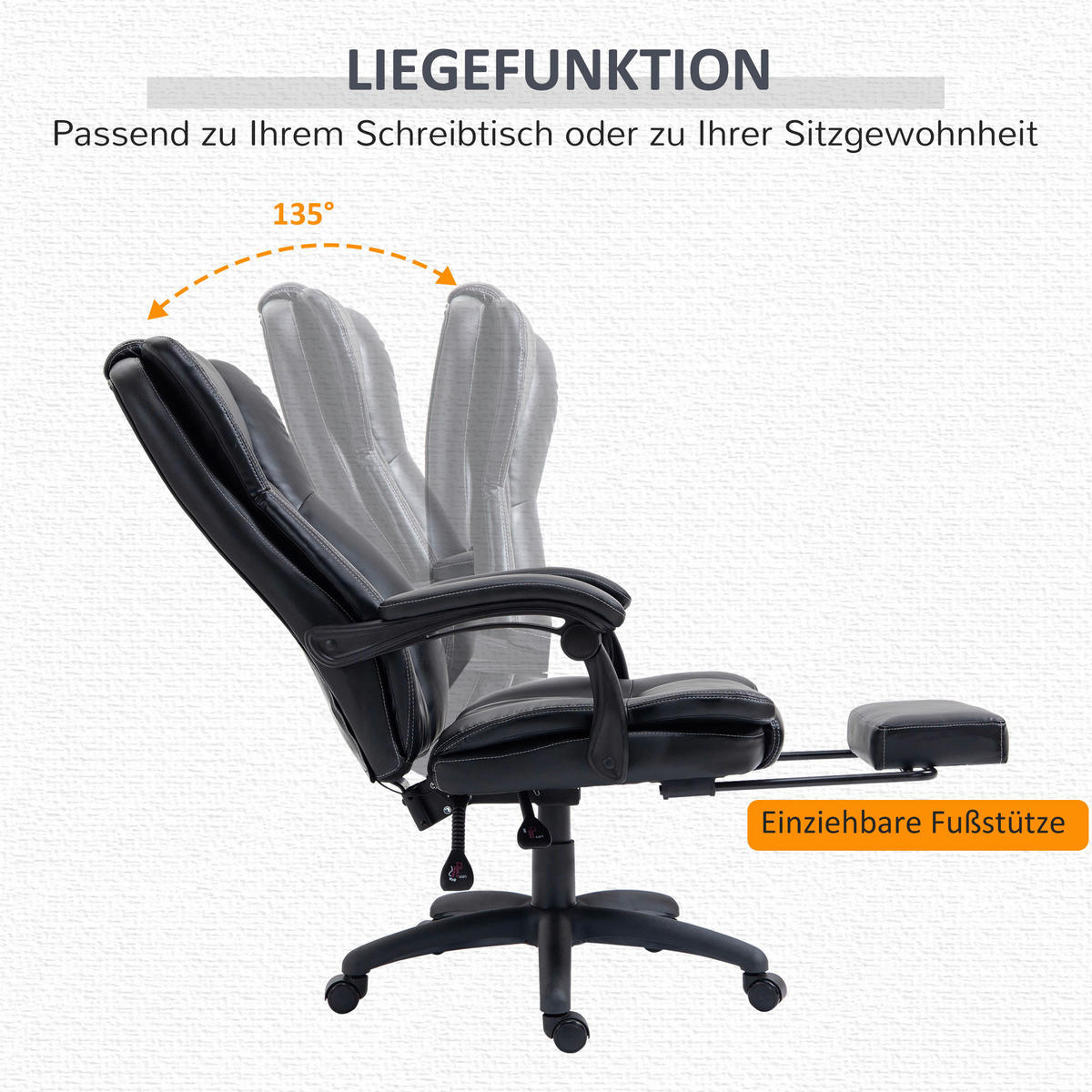 Drehstuhl 921-539V90BK schwarz 921-539V90BK - schwarz (68,50/119,00/68,50cm) - Vinsetto