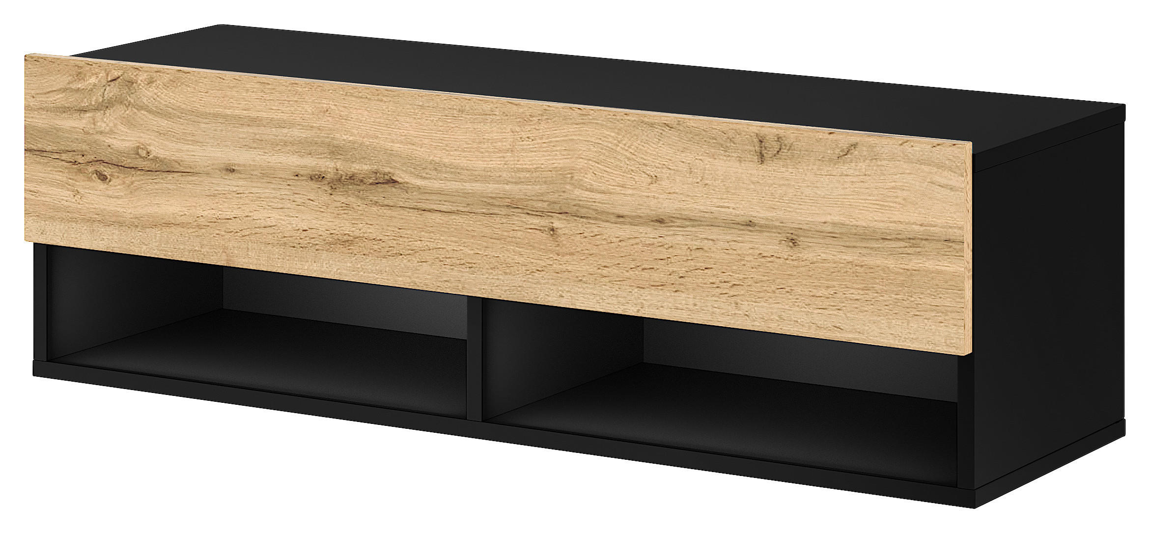 TV-Lowboard TV LOWBOARD DERBY 100 schwarz Eiche Wotan Nachbildung B/H/T: ca. 100x32,5x31,5 cm TV LOWBOARD DERBY 100 - Eiche/schwarz (100,00/32,50/31,50cm) - WIPMEB