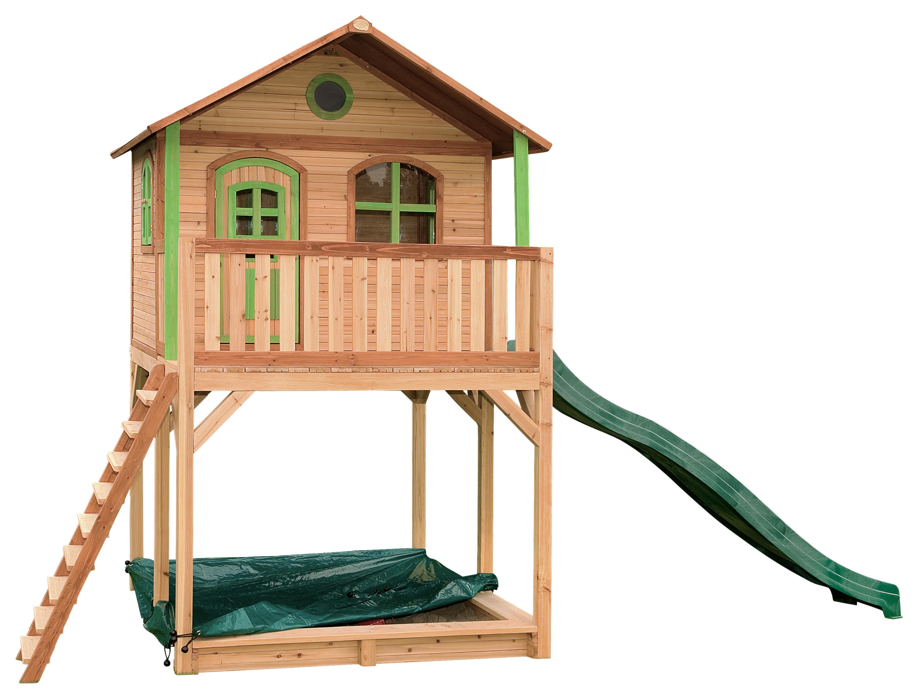AXI Spielhaus Andy braun B/H/L: ca. 480x324x212 cm Andy - braun/grün (212,00/480,00/324,00cm) - AXI