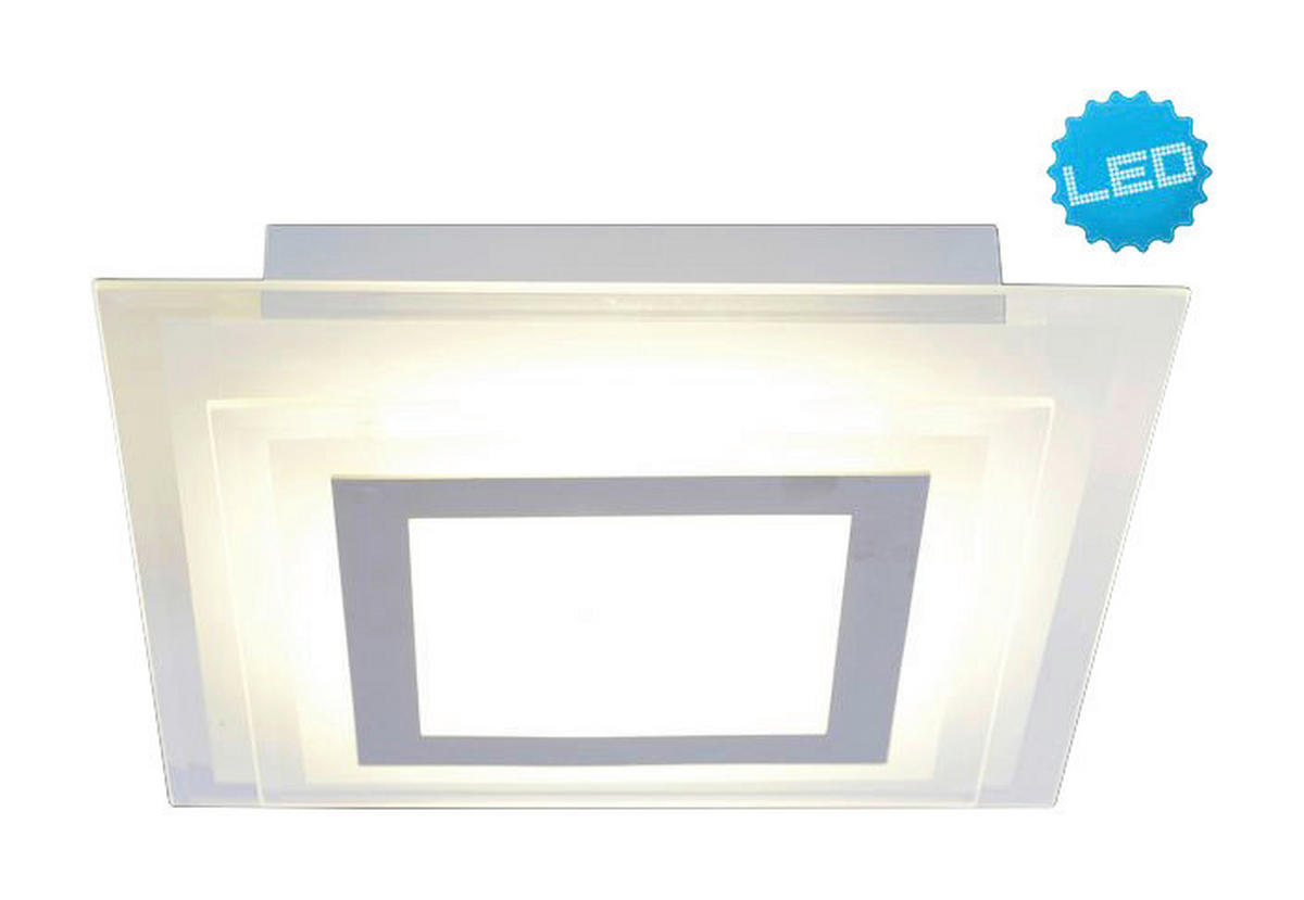 Näve Leuchten LED Wand- und Deckenleuchte NV1191126 silber Metall Glas B/H/T: ca. 28x8x28 cm null 1 Brennstellen Lucca - silber (28,00/8,00/28,00cm) - Näve Leuchten