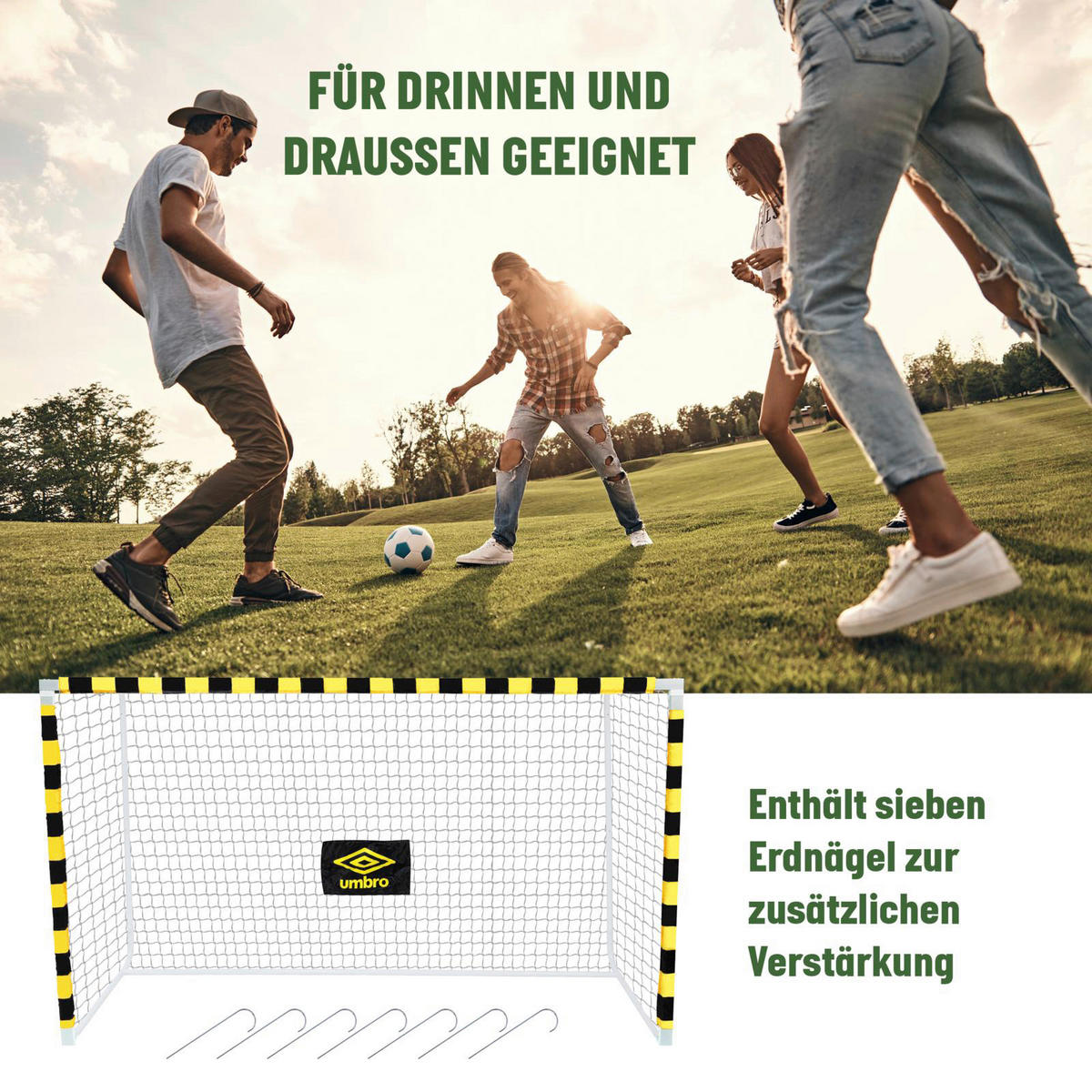 Fußballtor schwarz B/H/T: ca. 300x200x110 cm Fußballtor 300x200x110cm - gelb/schwarz (300,00/200,00/110,00cm)