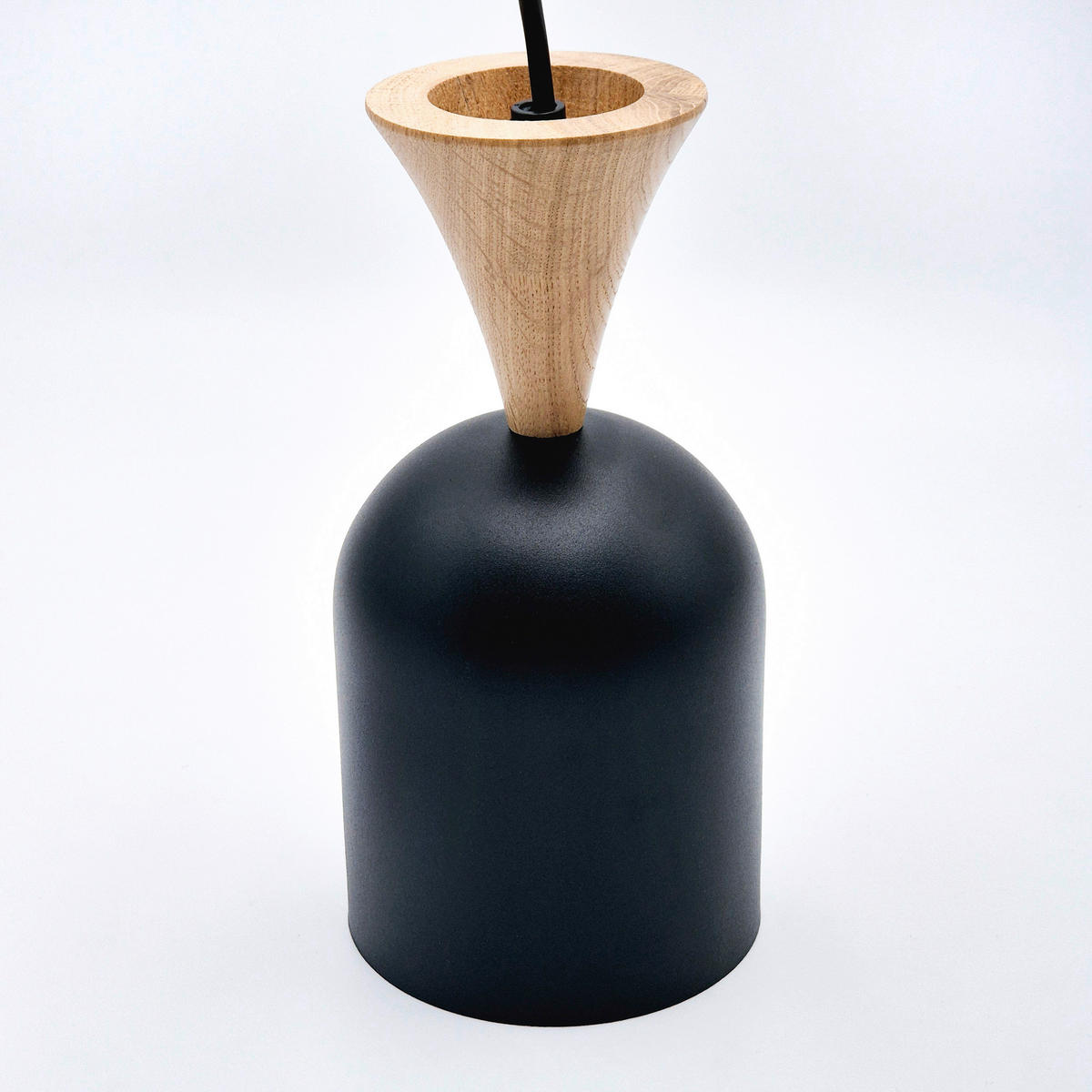 Lamkur Hängeleuchte schwarz Eiche Stahl Holz B/H/L: ca. 11x102x11 cm E27 1 Brennstellen Nolan - Eiche/schwarz (11,00/11,00/102,00cm) - Lamkur