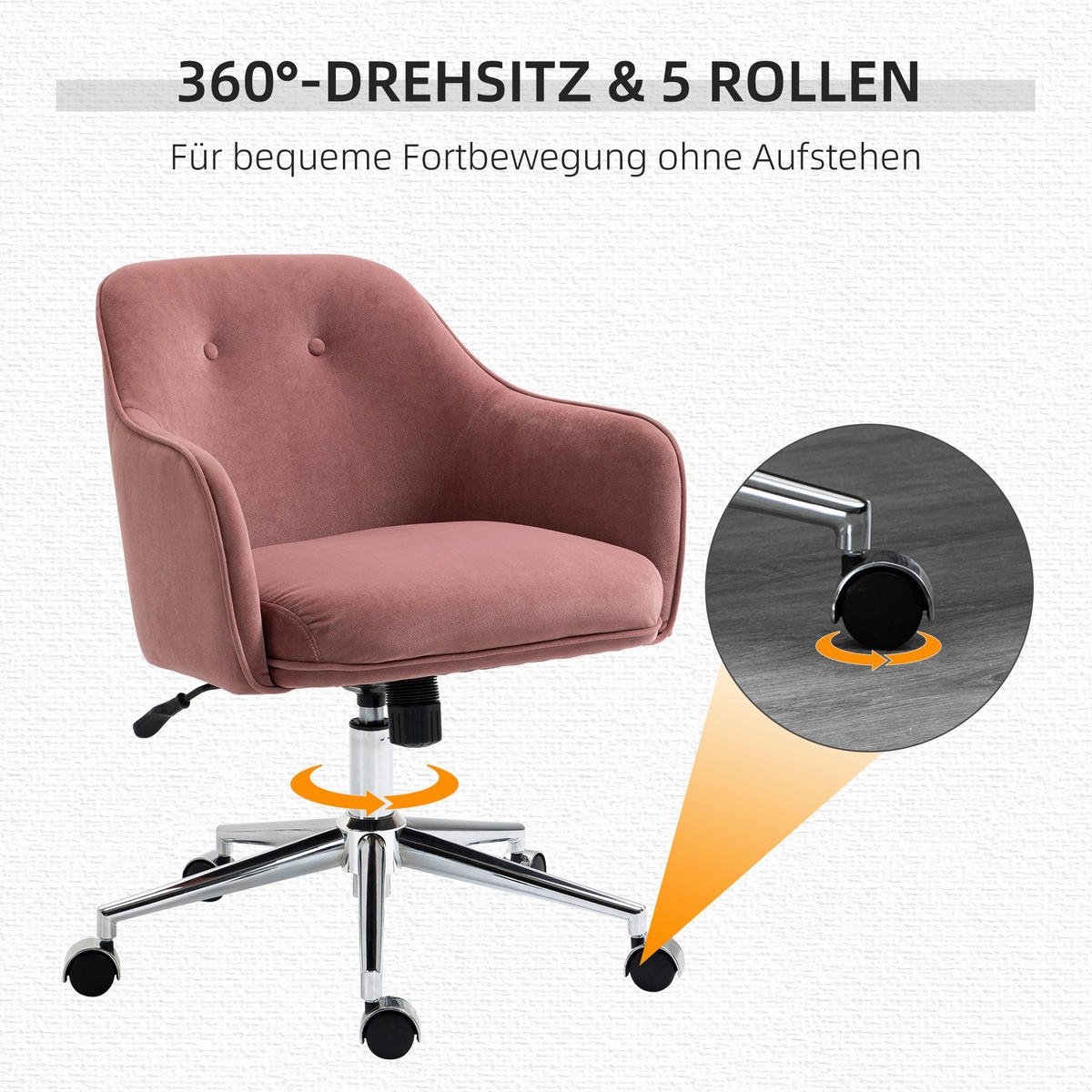 Drehstuhl 921-459RD rot 921-459RD - rot (61,00/80,50/59,00cm) - Vinsetto