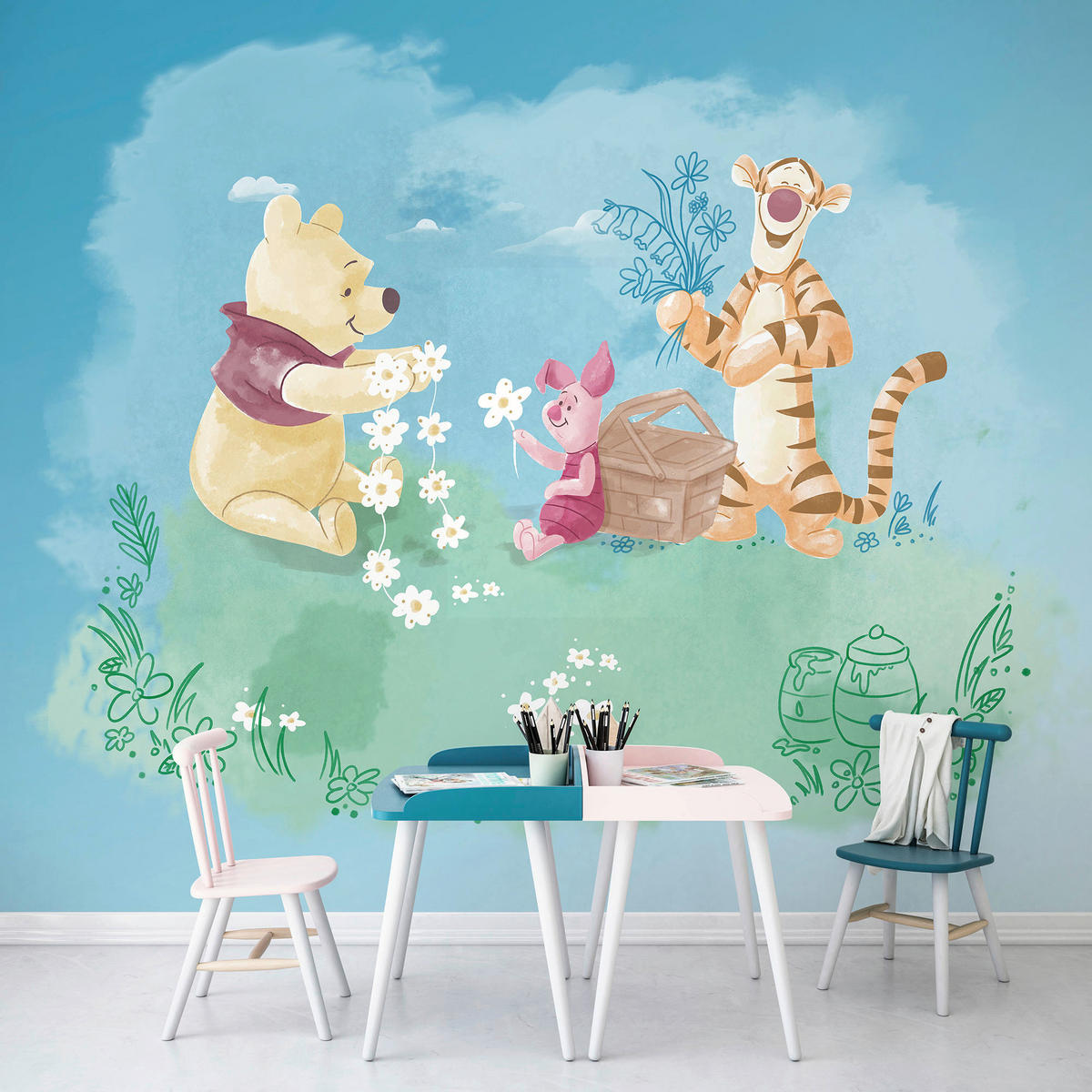 Komar Fototapete Winnie the Pooh Picnic DX6-033 B/H: ca. 300x280 cm Winnie the Pooh Picnic DX6-033 - (300,00/280,00cm) - Komar