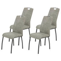 Stuhl 4er Set ELIF III grau Vintage grau Microfaser Metall B/H/T: ca. 44x96x64 cm 4er Set ELIF III - grau (44,00/96,00/64,00cm) - Hela