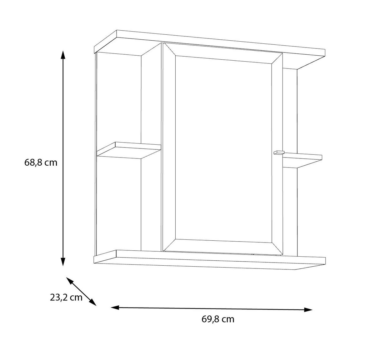 Spiegelschrank  Eiche Artisan Nachbildung salbei B/H/T: ca. 70x69x23 cm Champ_Spiegelschrank CMPV063-M888 - Eiche/salbei (70,00/69,00/23,00cm)