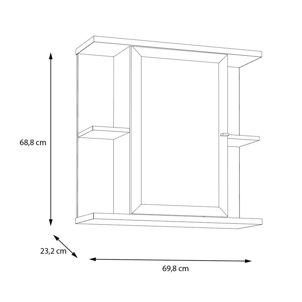 Thumbnail - Spiegelschrank Eiche Artisan Nachbildung salbei B/H/T: ca. 70x69x23 cm