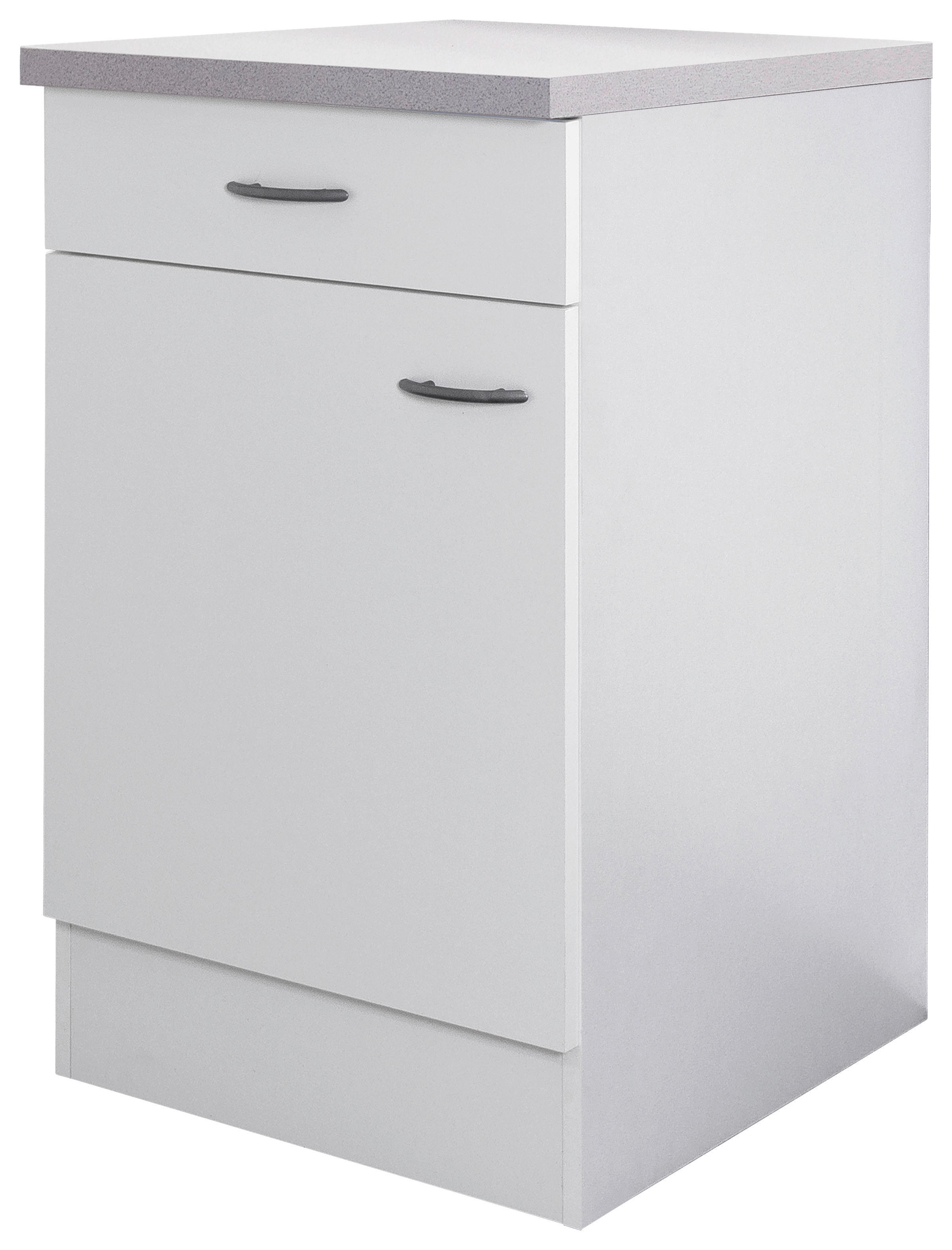 Flex-Well Unterschrank Wito weiß B/H/T: ca. 50x85x60 cm Wito - weiß/Edelstahl (50,00/85,00/60,00cm) - Flex-Well
