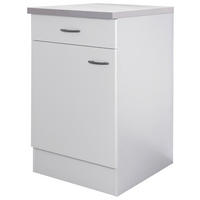 Flex-Well Unterschrank Wito weiß B/H/T: ca. 50x85x60 cm Wito - weiß/Edelstahl (50,00/85,00/60,00cm) - Flex-Well